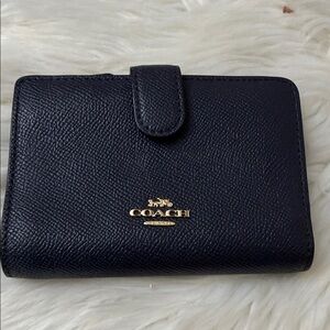 Coach Midnight Blue Leather Card Holder